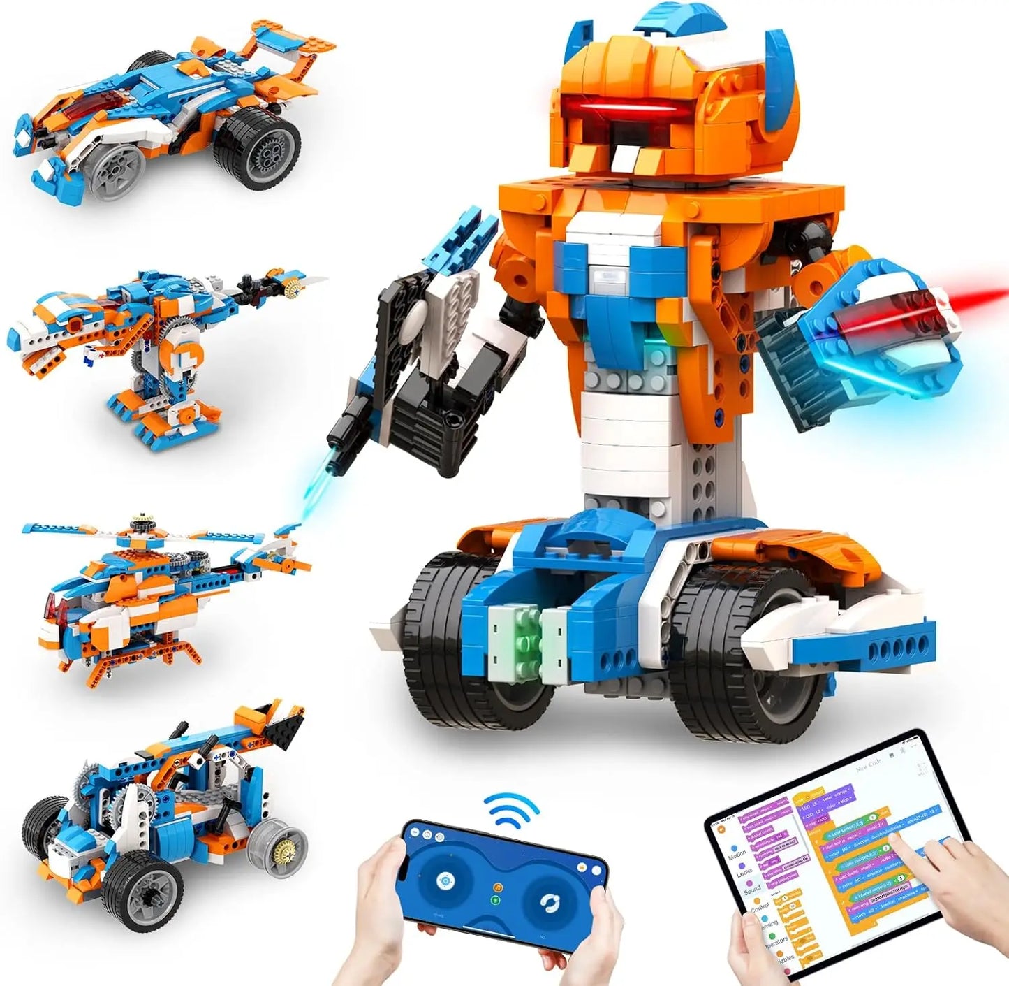 Apitor Robot X Robot Building Kit, 12-in-1 STEM Robotics Coding Set, Educational Birthday Christmas Gifts for Kids Ages 8-12